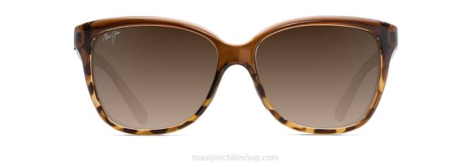 4DRP281 chocolate translúcido con tortuga/hcl bronce gafas de sol de moda polarizadas con estrellas de mar Maui Jim
