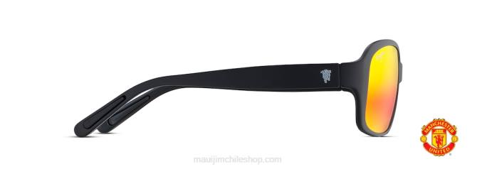 4DRP350 negro mate/lava hawaiana gafas de sol de moda polarizadas con ajuste asiático de koki beach Maui Jim
