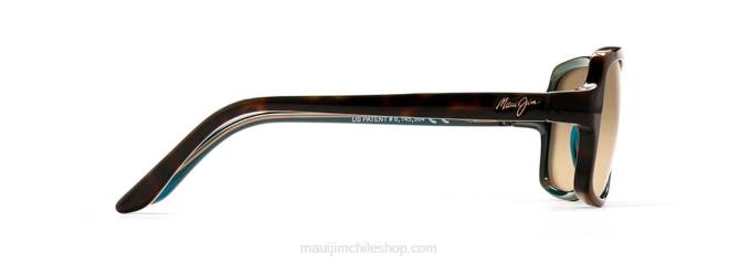 4DRP411 tortuga con azul pavo real/bronce hcl gafas de sol de moda polarizadas con rotura de nube Maui Jim