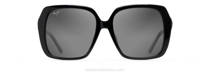 4DRP73 negro brillo/gris neutro gafas de sol de moda polarizadas junto a la piscina Maui Jim