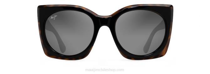 4DRP76 negro con interior tortuga/gris neutro gafas de sol de moda polarizadas pakalana Maui Jim