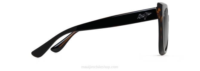 4DRP76 negro con interior tortuga/gris neutro gafas de sol de moda polarizadas pakalana Maui Jim