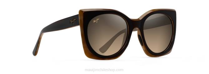 4DRP77 chocolate con interior de tortuga/bronce hcl gafas de sol de moda polarizadas pakalana Maui Jim