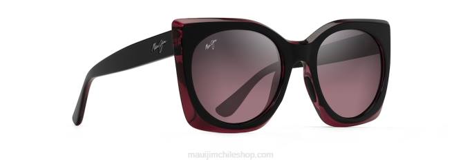 4DRP78 cereza negra con interior frambuesa/rosa gafas de sol de moda polarizadas pakalana Maui Jim