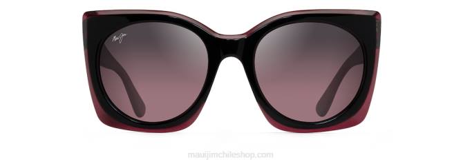 4DRP78 cereza negra con interior frambuesa/rosa gafas de sol de moda polarizadas pakalana Maui Jim