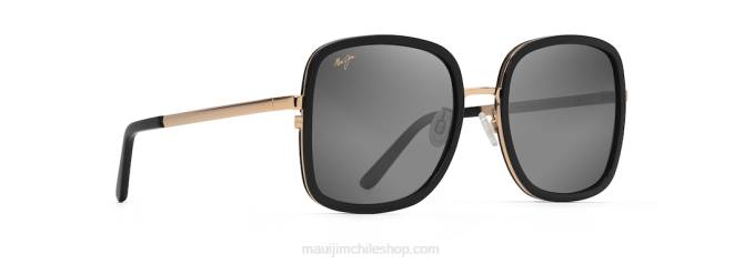 4DRP79 negro con dorado/gris neutro gafas de sol de moda polarizadas pua Maui Jim