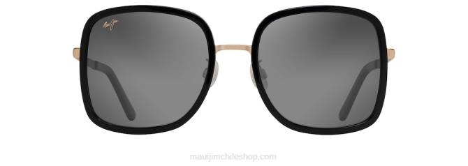 4DRP79 negro con dorado/gris neutro gafas de sol de moda polarizadas pua Maui Jim