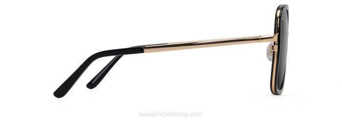 4DRP79 negro con dorado/gris neutro gafas de sol de moda polarizadas pua Maui Jim