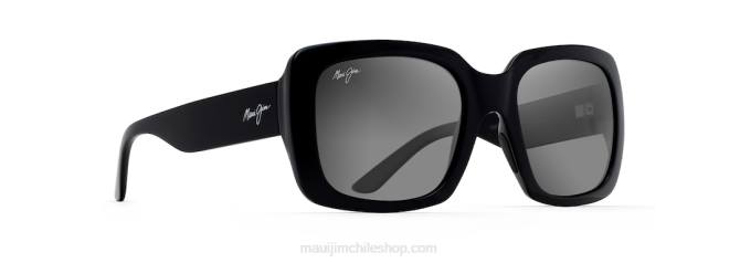 4DRP93 negro brillo/gris neutro gafas de sol de moda polarizadas de dos pasos Maui Jim