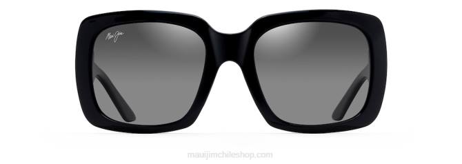 4DRP93 negro brillo/gris neutro gafas de sol de moda polarizadas de dos pasos Maui Jim