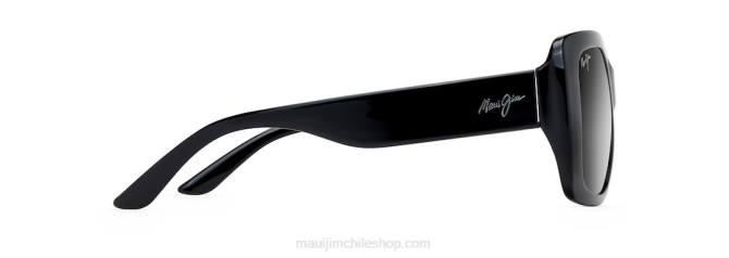 4DRP93 negro brillo/gris neutro gafas de sol de moda polarizadas de dos pasos Maui Jim