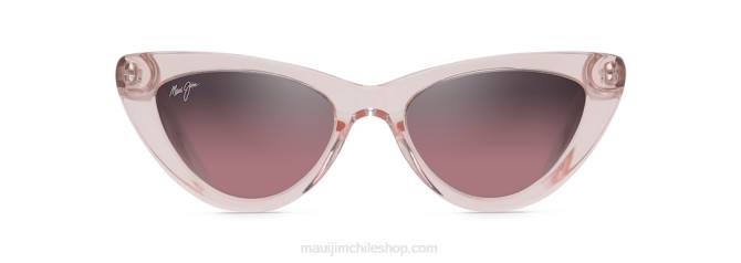 4DRP17 rosa claro translúcido/rosa gafas de sol cat eye polarizadas lichi Maui Jim