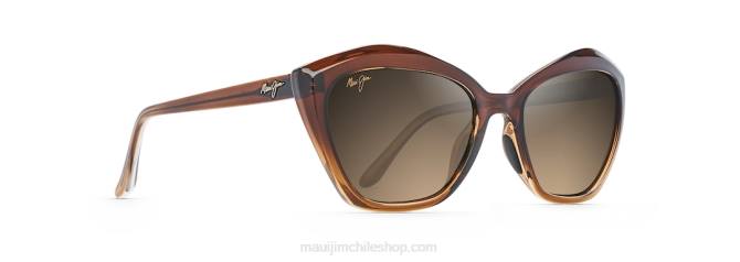 4DRP219 desvanecimiento de chocolate/bronce hcl lentes de sol estilo ojo de gato polarizados Maui Jim