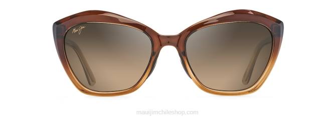 4DRP219 desvanecimiento de chocolate/bronce hcl lentes de sol estilo ojo de gato polarizados Maui Jim