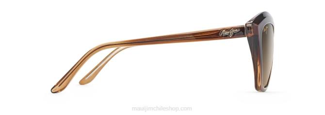 4DRP219 desvanecimiento de chocolate/bronce hcl lentes de sol estilo ojo de gato polarizados Maui Jim