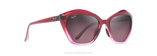 4DRP220 frambuesa desteñida/rosa lentes de sol estilo ojo de gato polarizados Maui Jim