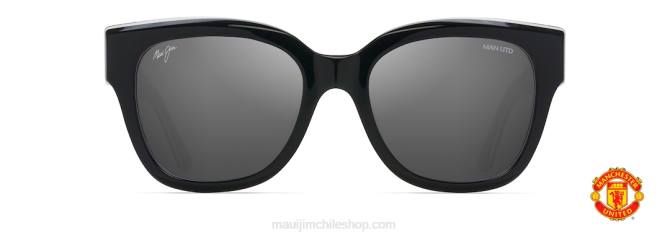 4DRP249 negro con manchester/doble espejo plateado a negro gafas de sol polarizadas cat eye canto de sirena Maui Jim