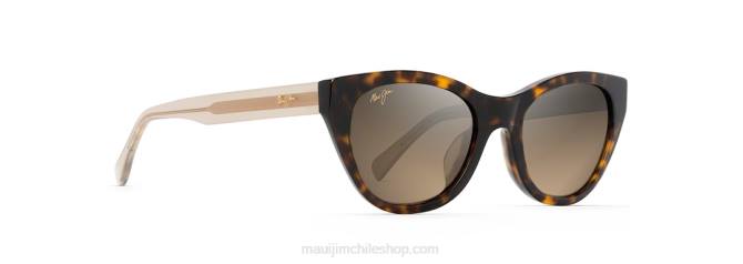 4DRP264 tortuga con varillas tan transparentes/hcl bronce lentes de sol ojo de gato capri polarizados Maui Jim