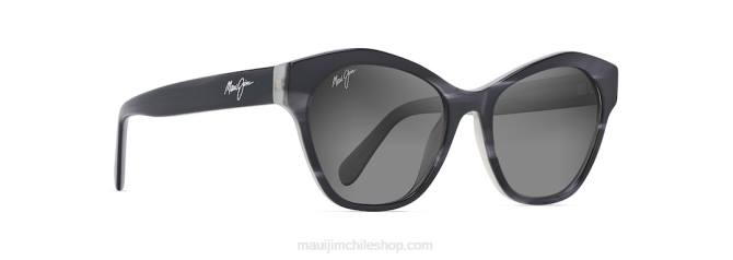 4DRP276 negro con interior perlado/gris neutro lentes de sol ojo de gato polarizados kila Maui Jim