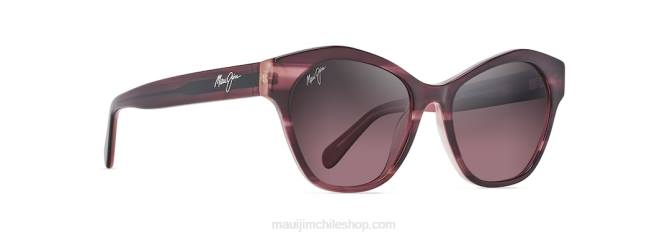 4DRP278 ciruela con interior rosa polvoriento/rosa lentes de sol ojo de gato polarizados kila Maui Jim