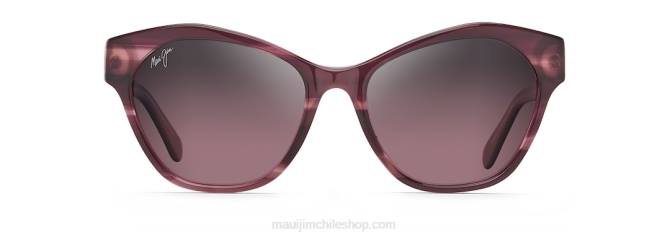 4DRP278 ciruela con interior rosa polvoriento/rosa lentes de sol ojo de gato polarizados kila Maui Jim