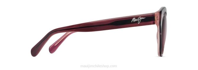 4DRP278 ciruela con interior rosa polvoriento/rosa lentes de sol ojo de gato polarizados kila Maui Jim