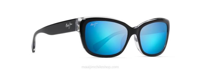 4DRP397 negro con cristal/azul hawaii lentes de sol cat eye polarizados plumeria Maui Jim