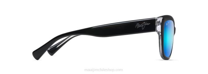 4DRP397 negro con cristal/azul hawaii lentes de sol cat eye polarizados plumeria Maui Jim