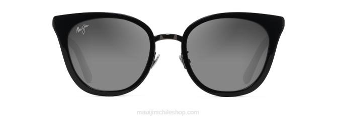 4DRP52 negro brillante con bronce oscuro/gris neutro gafas de sol ojo de gato polarizadas con rosas de madera Maui Jim