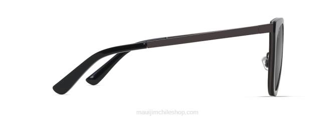 4DRP52 negro brillante con bronce oscuro/gris neutro gafas de sol ojo de gato polarizadas con rosas de madera Maui Jim