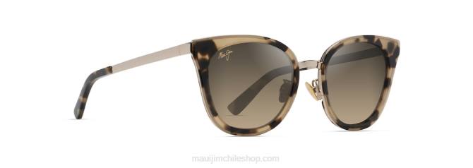 4DRP53 tokyo tortoise con oro/bronce hcl gafas de sol ojo de gato polarizadas con rosas de madera Maui Jim