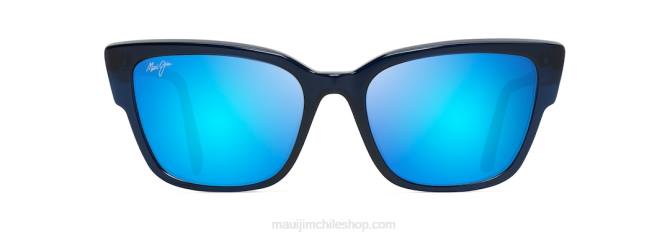 4DRP56 azul marino/azul hawaiano lentes de sol estilo ojo de gato polarizados kou Maui Jim
