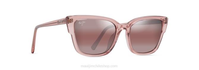 4DRP58 rosa translúcido / rosa lentes de sol estilo ojo de gato polarizados kou Maui Jim