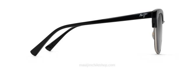 4DRP69 negro con plateado/gris neutro lentes de sol ojo de gato polarizados lokelani Maui Jim