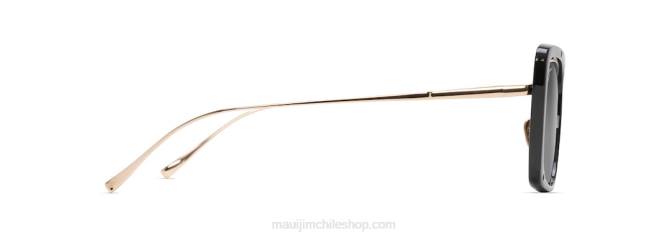 4DRP251 negro brillo con oro brillante/gris neutro gafas de sol de lujo polarizadas a la deriva Maui Jim