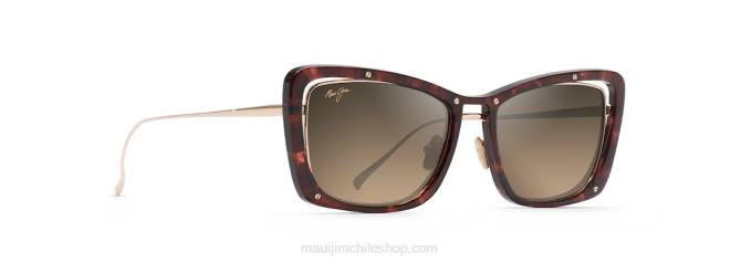 4DRP252 tortuga con oro brillante/bronce hcl gafas de sol de lujo polarizadas a la deriva Maui Jim