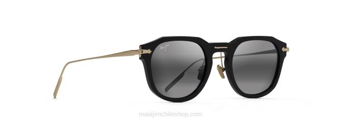 4DRP41 negro con dorado/gris neutro gafas de sol de lujo polarizadas alika Maui Jim