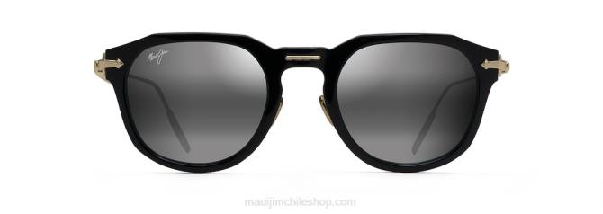 4DRP41 negro con dorado/gris neutro gafas de sol de lujo polarizadas alika Maui Jim