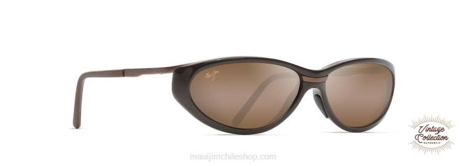 4DRP441 marrón oscuro brillo/bronce hcl gafas de sol vintage polarizadas oasis Maui Jim