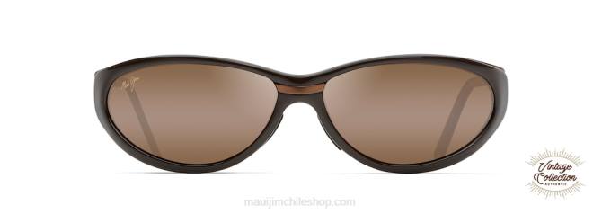4DRP441 marrón oscuro brillo/bronce hcl gafas de sol vintage polarizadas oasis Maui Jim