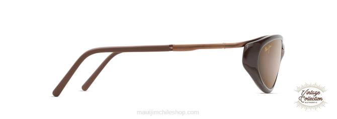 4DRP441 marrón oscuro brillo/bronce hcl gafas de sol vintage polarizadas oasis Maui Jim