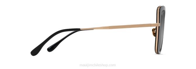 4DRP90 negro con dorado/gris neutro gafas de sol de lujo polarizadas violet lake Maui Jim