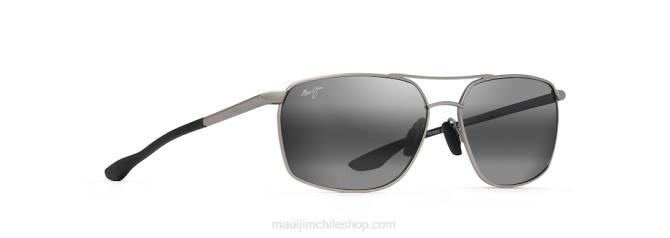 4DRP100 plateado/gris neutro gafas de sol rectangulares polarizadas pu'u kukui Maui Jim