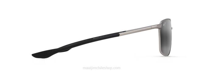 4DRP100 plateado/gris neutro gafas de sol rectangulares polarizadas pu\'u kukui Maui Jim