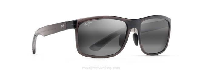 4DRP144 gris translúcido/gris neutro lentes de sol rectangulares polarizados huelo Maui Jim