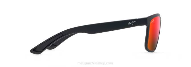 4DRP147 negro mate/lava hawaiana lentes de sol rectangulares polarizados huelo Maui Jim