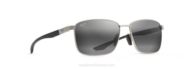 4DRP167 plateado/gris neutro gafas de sol rectangulares polarizadas ka'ala Maui Jim