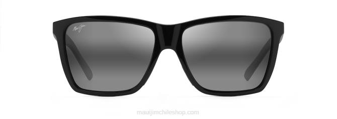 4DRP208 negro brillo/gris neutro lentes de sol rectangulares polarizados cruzem Maui Jim