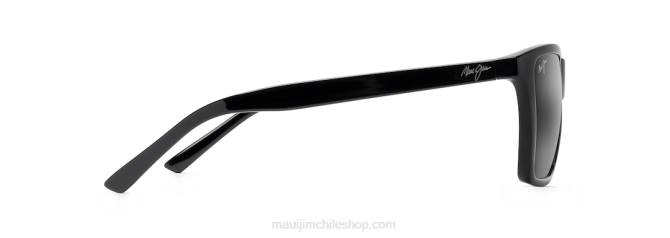 4DRP208 negro brillo/gris neutro lentes de sol rectangulares polarizados cruzem Maui Jim