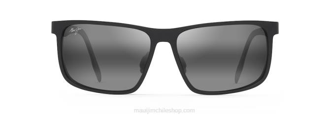 4DRP215 negro mate/gris neutro lentes de sol rectangulares polarizados wana Maui Jim